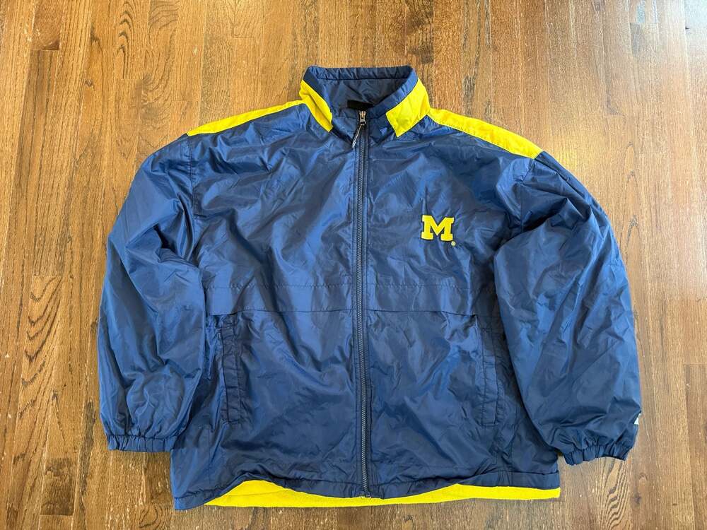 Vintage Michigan Wolverines Starter Fleece Lined Full Zip Jacket XL